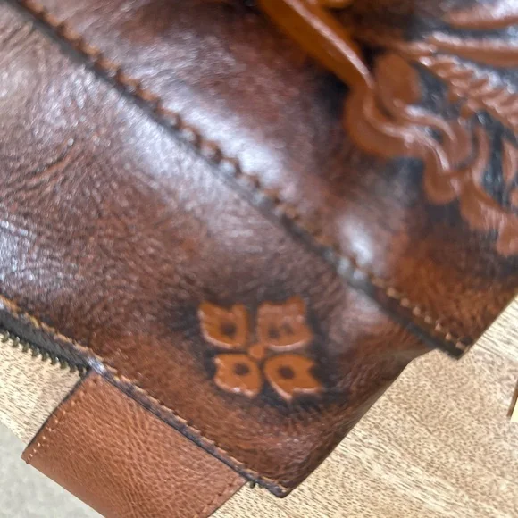 Gently Used Patricia Nash Brown Embossed Leather Bag - Picture 2 of 7